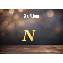 Litera N 3cm, czcionka Georgia kursywa, sklejka 3mm